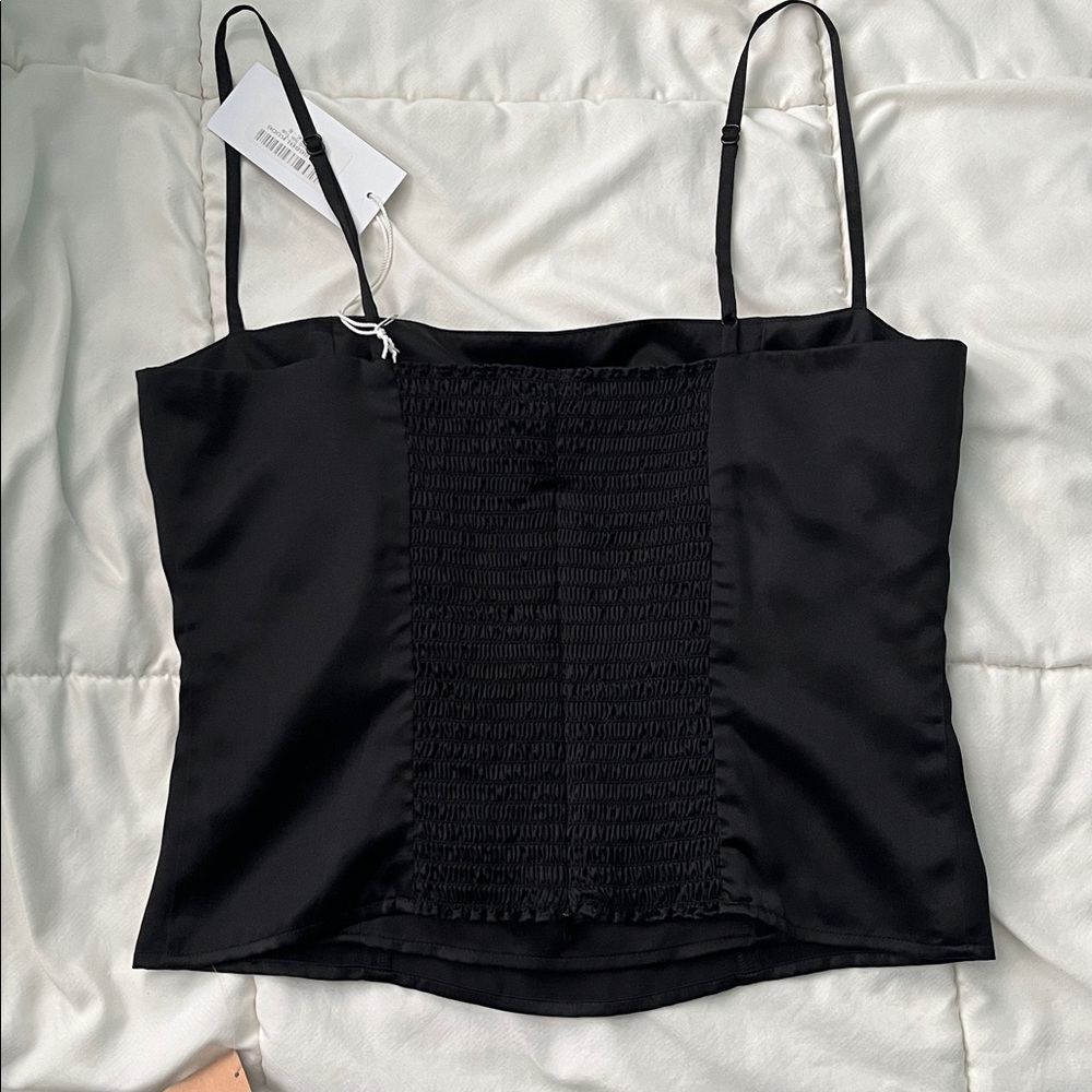 Reformation Overland Silk Top Black - Size 6 NWT - Picture 3 of 8